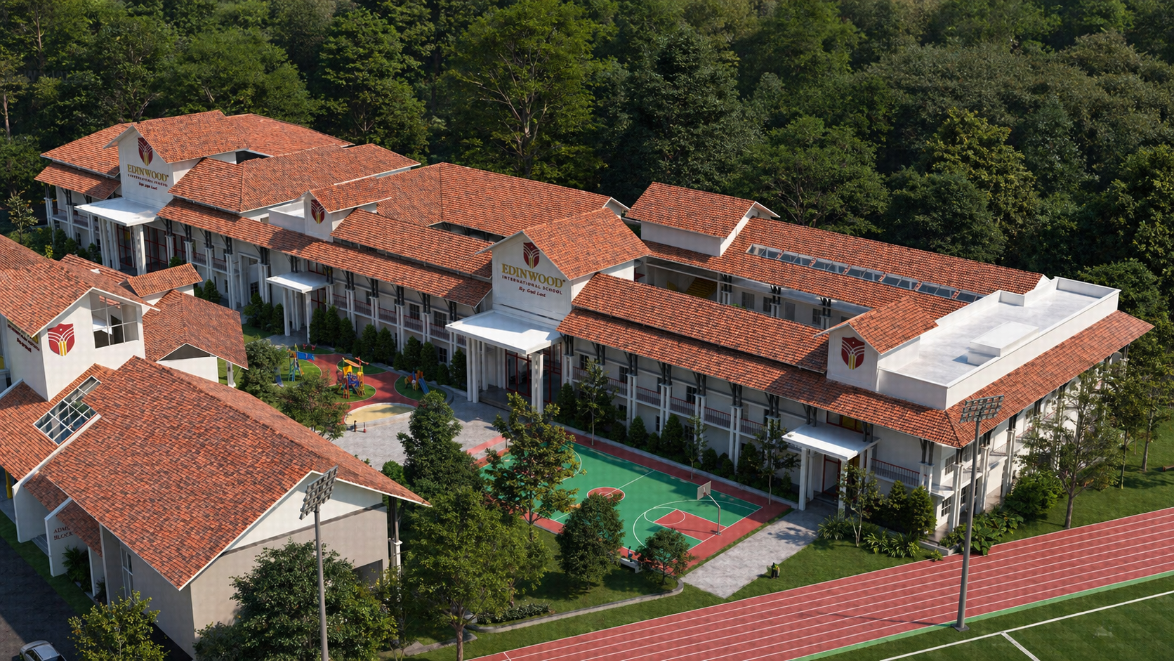 Edinwood Academy campus at golden hour